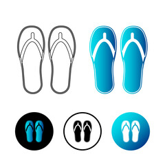 Abstract Slippers Icon Illustration