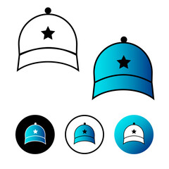 Abstract Men Cap Icon Illustration