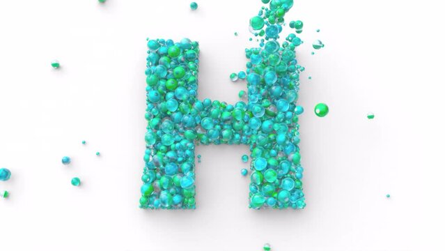 Latin Alphabet - Colorfull Balls Form a Letter in 4k Video Made for Learning Alphabet, Characters and Letter Forms in a Fun Way
