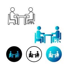 Abstract Interview Icon Illustration