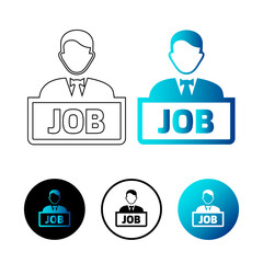 Abstract Job Employment Icon Illustration