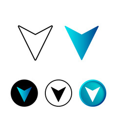 Abstract Direction Arrow Icon Illustration