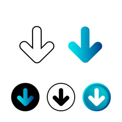 Abstract Down Arrow Icon Illustration