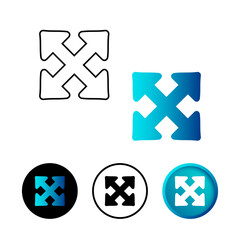 Abstract Expand Arrow Icon Illustration