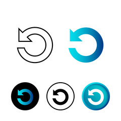 Abstract Undo Arrow Icon Illustration