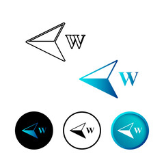 Abstract West Arrow Icon Illustration