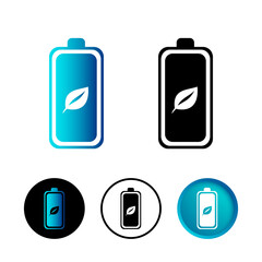 Abstract Eco Battery Icon Set