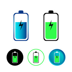 Abstract Battery Charging Icon Set