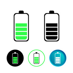Abstract Battery Good Charge Icon Set