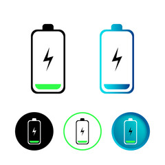 Abstract Low Battery Charging Icon Set