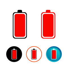 Abstract Battery Need Charge Icon Set