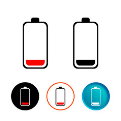 Abstract Very Low Battery Charge Icon Set