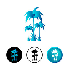 Abstract Beach Palm Icon Illustration