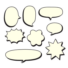 cartoon speech bubble set, Comic elements with shadows