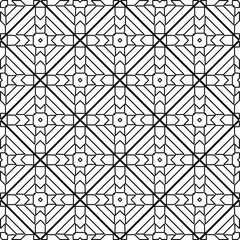  Monochrome ornamental texture with smooth linear shapes, zigzag lines, lace pattern. Abstract geometric black and white pattern for web page, textures, card, poster, fabric, textile.