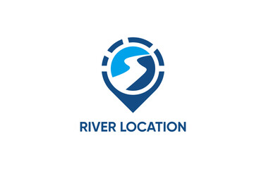 Obraz premium location river innovation logo design