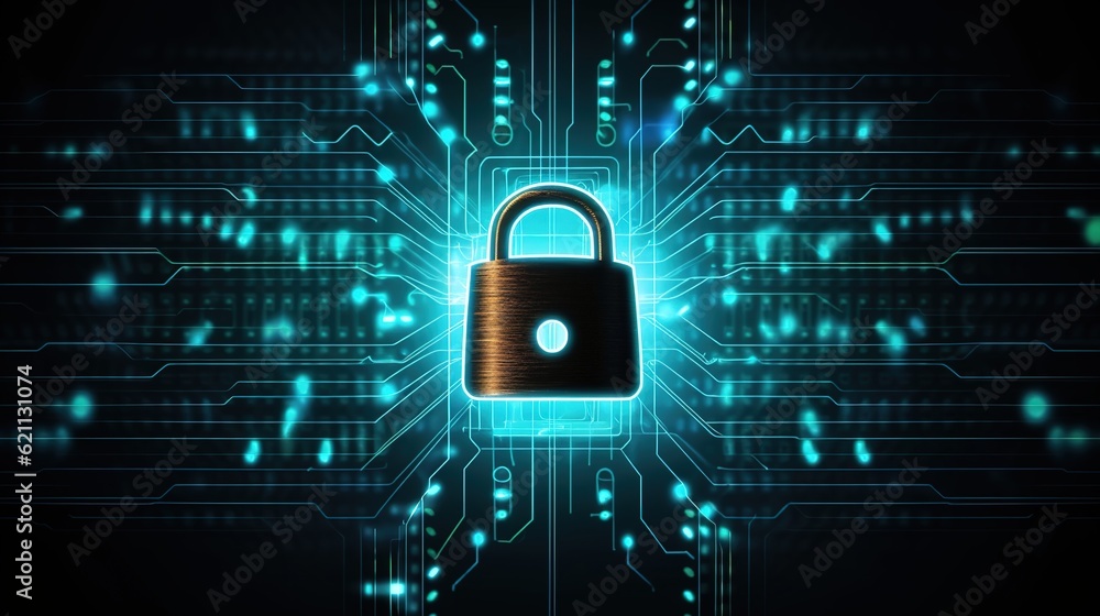 Poster cyber security network, and data protection technologies. online internet approved access to protect