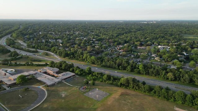 Robert Moses Causeway looking north in West Islip, NY