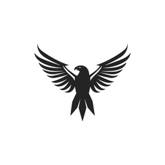 Minimalist black and white eagle.