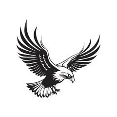 Fototapeta premium Minimalist black and white eagle.