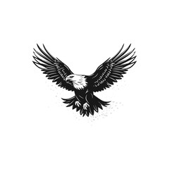 Fototapeta na wymiar Minimalist black and white eagle.