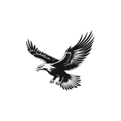 Minimalist black and white eagle.