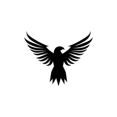 Minimalist black and white eagle.