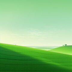 Green , minimalist landscape.