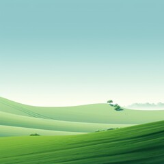 Green , minimalist landscape.