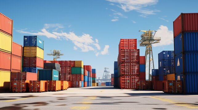 container cargo freight container. Experience in international business commerce, freight charter transportation, and logistics, with generative ai