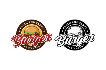 Logo burger vector art design template