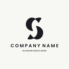 Fototapeta premium Letter s Logo vector design template black logo and white background