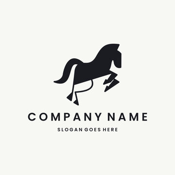 Horse Logo vector design template black logo and white background