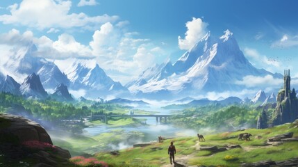 Fototapeta na wymiar RPG Open World Game Art