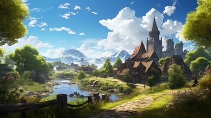 Obraz premium RPG Open World Game Art