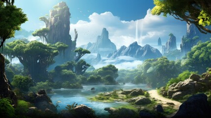 Obraz premium Beautiful Scenery Game Art