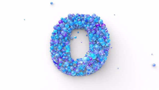 Latin Alphabet - Colorful Balls Form a Letter in 4k Video Made for Learning Alphabet, Characters and Letter Forms in a Fun Way