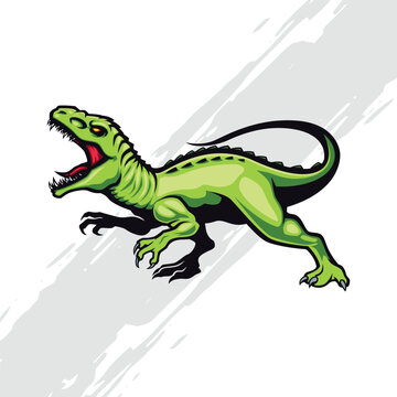 Velociraptor Dinosaur Logo Mascot Digital Illustration