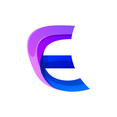 creative letter E colorful logo design