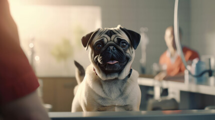  Pug at the veterinarian