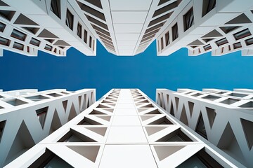 Urban architecture photography in a minimalist concept with geometric patterns. Generative AI
