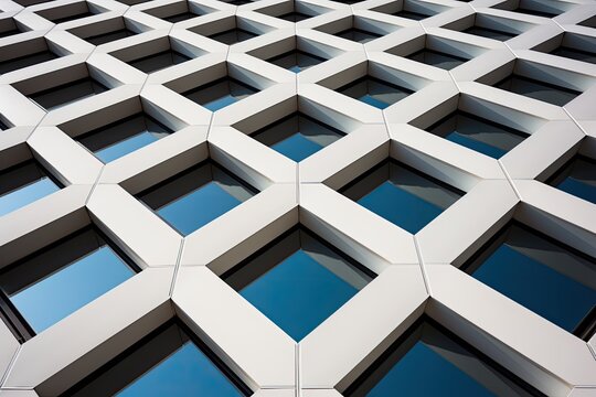 Urban architecture photography in a minimalist concept with geometric patterns. Generative AI