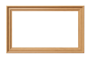 Brown wooden horizontal frame isolated on transparent background