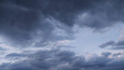 The evening sky was overcast with dark clouds.