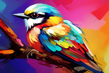 Generative AI.
wpap style abstract background, bird