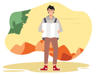 Adventure illustration a beautiful view. Vector design illustration. Adventure background illustration.