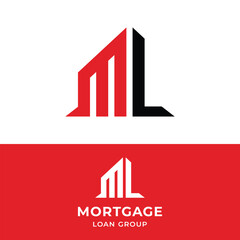 Letter Monogram M L ML LM in Simple Modern Style for General Construction Real Estate Investment Apparel Finance Sports Fitness Logo Design Template