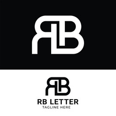 Letter Monogram R B RB BR in Simple Modern Interlock Style for General Fashion Apparel Finance Sports Fitness Logo Design Template