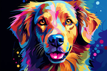 Generative AI.
wpap style abstract background, dog