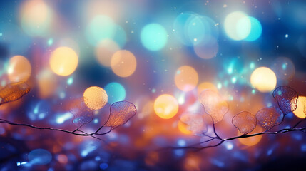 Fototapeta na wymiar An enchanting image capturing the beauty of Christmas bokeh, with twinkling lights in soft focus, evoking a sense of warmth and joy during the holiday season. Generative AI